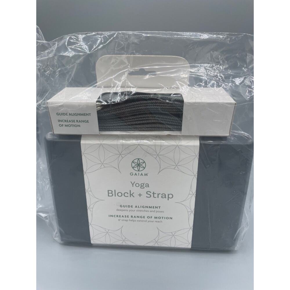 New Unopened Gaiam Yoga Block + Yoga Strap Combo Set